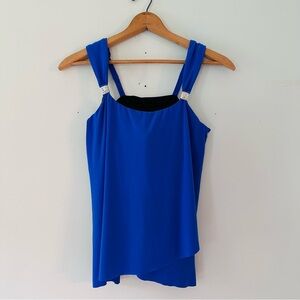 Miraclesuit Dazzle Tankini Bathing Suit Swimwear Top Blue Delphine Size 10